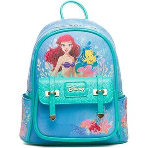 Disney The Little Mermaid Ariel Vegan Leather Mini Backpack 11 Inch Water-Resist
